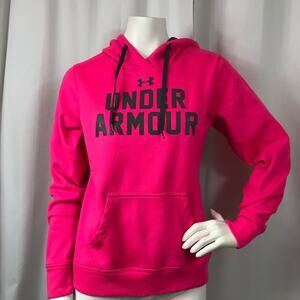 Check Under Armour Semi Fitted Fleece Interior Hoodie Spell Out Netted